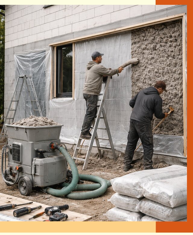 Утепление дома из газобетона эковатой в Майкопе от 4549 руб./м2 | ТепломастерМкп